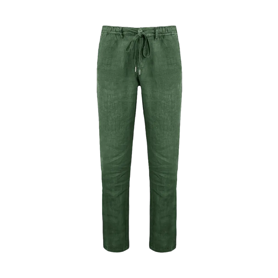 Bomboogie pantalone casual da uomo in lino Gang PMGANGTLCC verde oliva