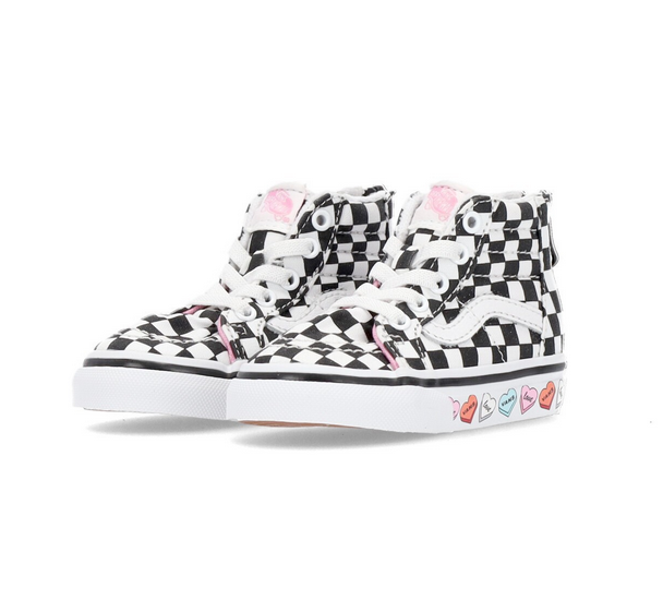 Vans sneakers alta da bambino Sk8-Hi Zip Candy Hearts VN000XG5ABY1 nero-bianco