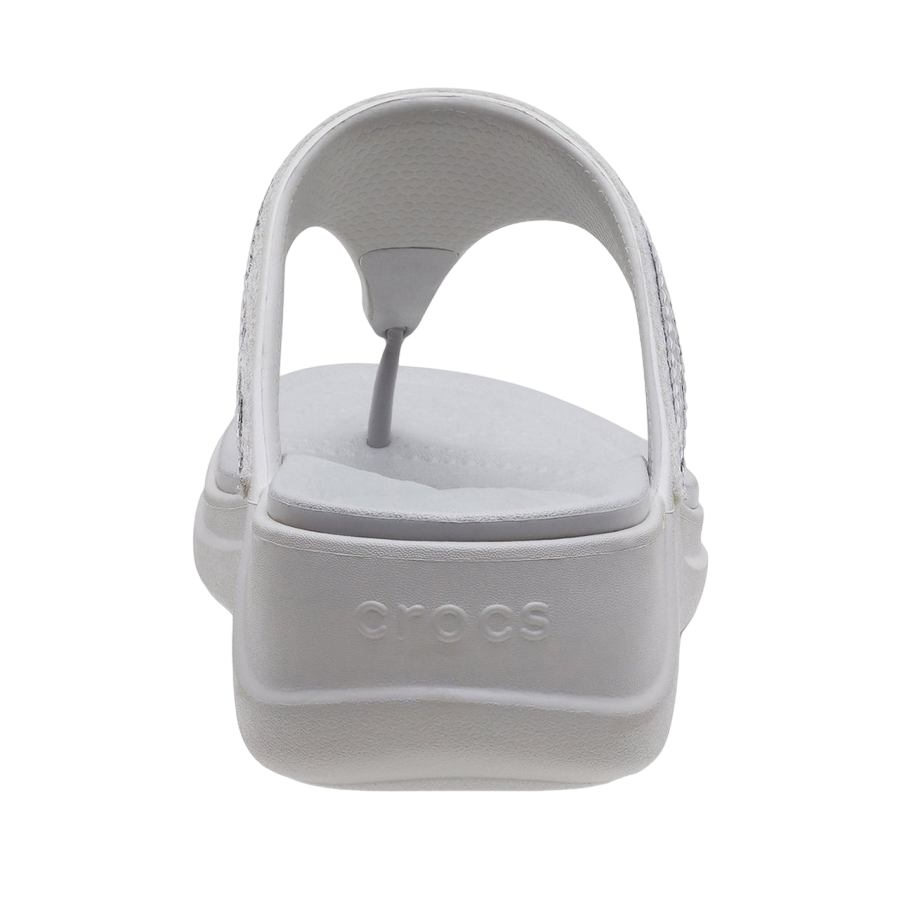 Crocs sandalo infradito con zeppa da donna Crocs Boca Sequin Wedge Flip W 207647-178 pearl white-silver