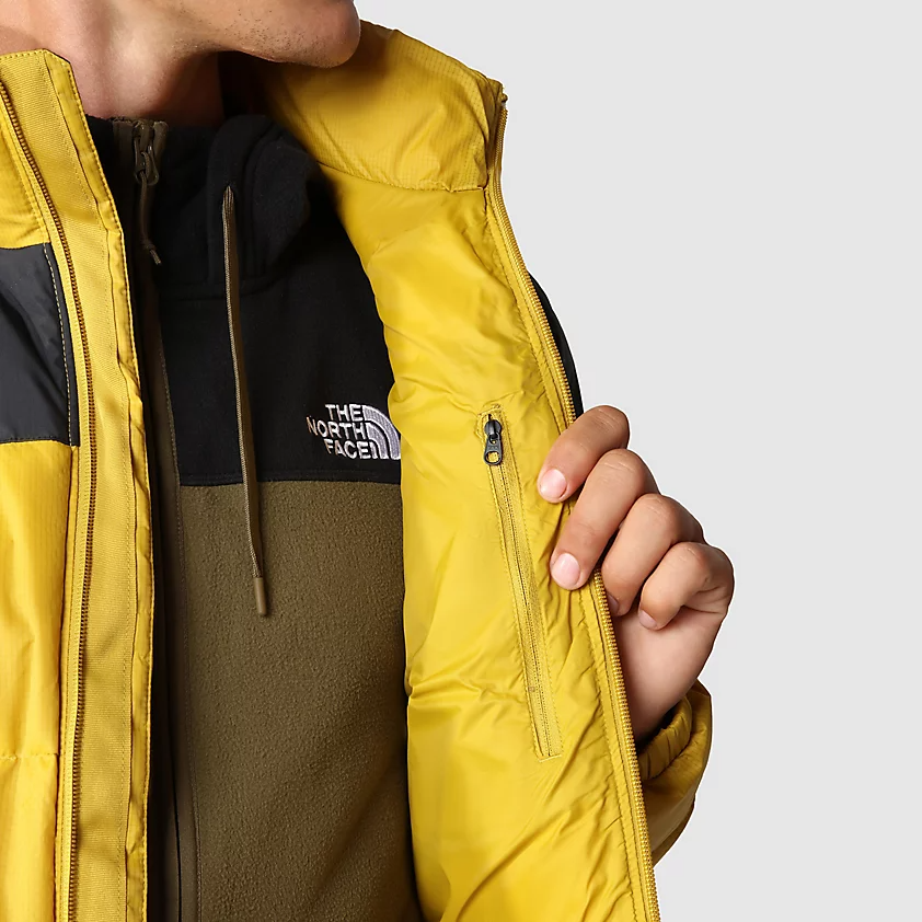 The North Face Piumino Diablo NF0A4M9J81U Mineral Gold – Piumino uomo, caldo, outdoor, antivento, nero-oro tasca interna