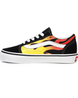 Vans scarpa sneakers da ragazzo Old Skool Flame VN0A5AOAXEY nero bianco fiamme 1