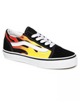 Vans scarpa sneakers da ragazzo Old Skool Flame VN0A5AOAXEY nero bianco fiamme 2