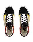 Vans scarpa sneakers da ragazzo Old Skool Flame VN0A5AOAXEY nero bianco fiamme 4