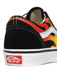 Vans scarpa sneakers da ragazzo Old Skool Flame VN0A5AOAXEY nero bianco fiamme 5