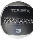 Wall Ball Toorx 3kg diametro 35cm nero-grigio per crossfit e functional training, modello AHF-224, vista frontale
