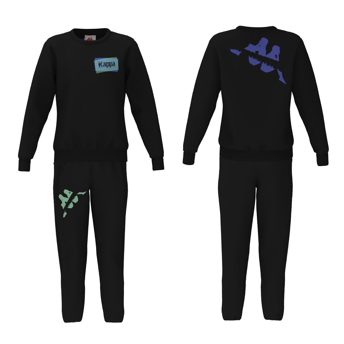 Kappa Tuta da ragazzo Authentic Fennos 351265W A0C black-blue royal-green