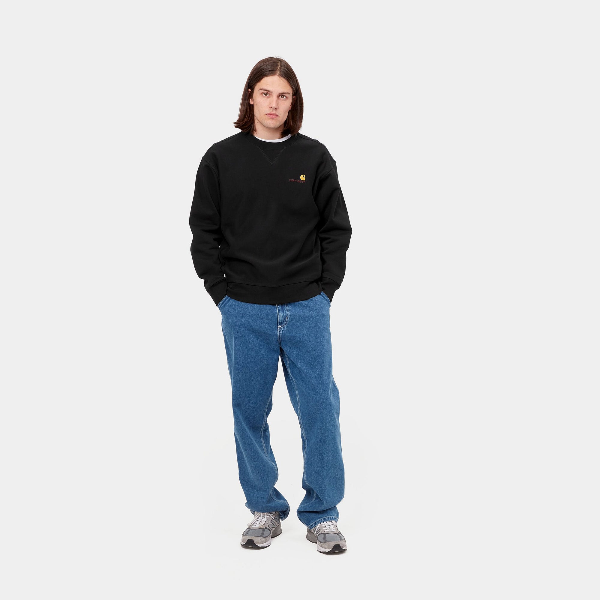 Carhartt Felpa girocollo da uomo American Script I025475 nero