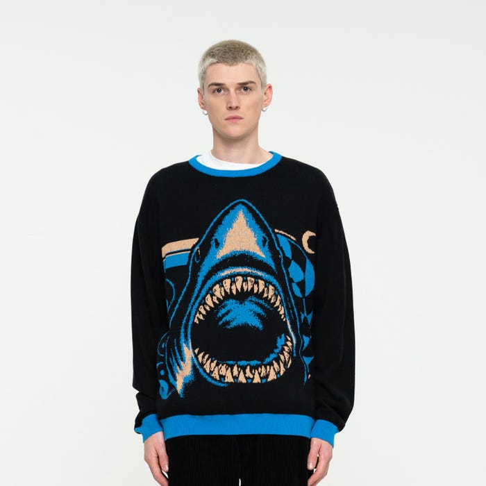 Santa Cruz Maglia girocollo manica lunga Shark Trip Knit Crew multicolor