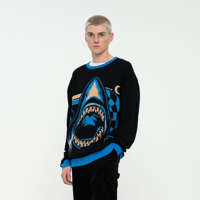 Santa Cruz Maglia girocollo manica lunga Shark Trip Knit Crew multicolor