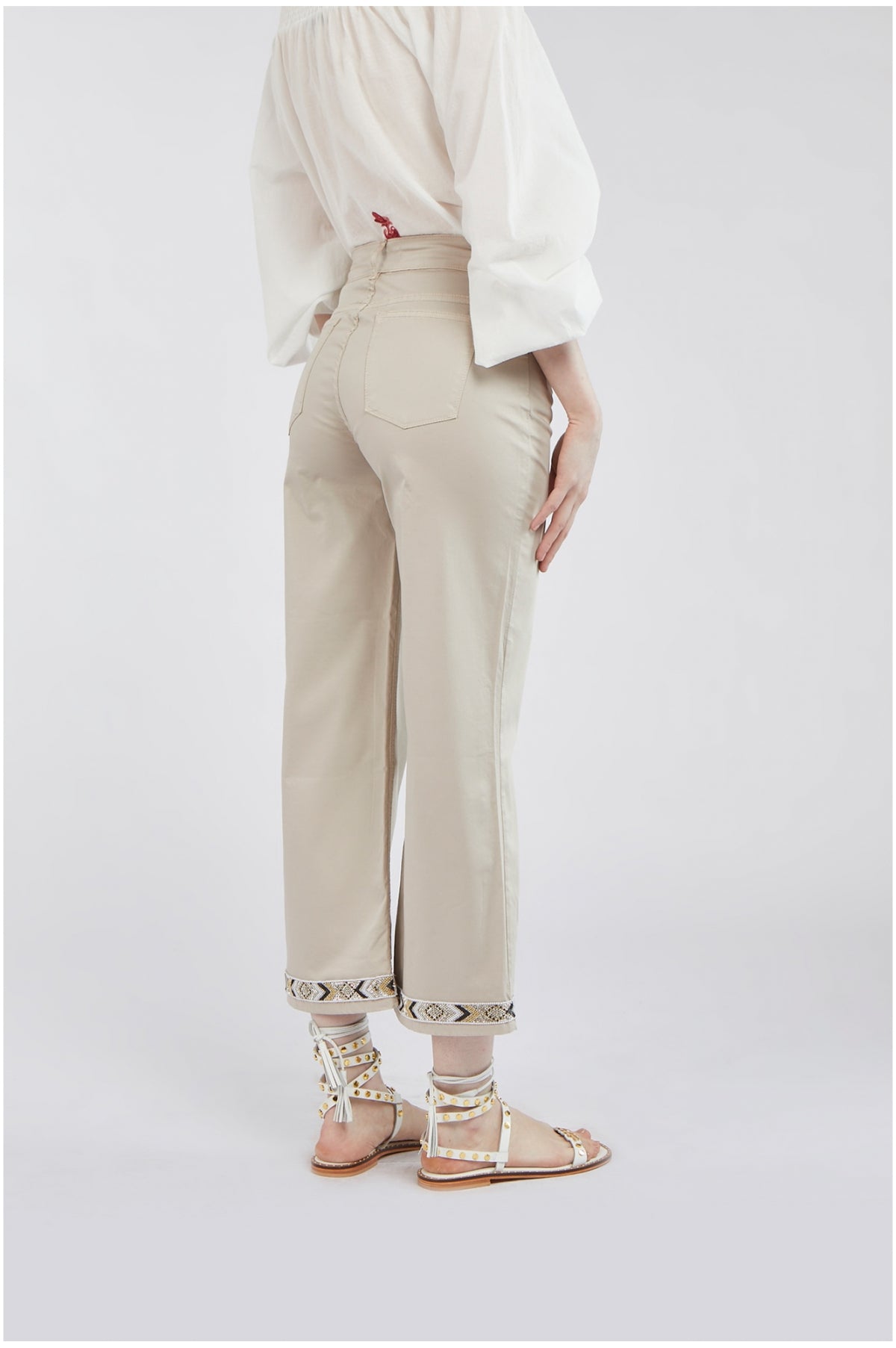 CafèNoir Pantalone Culotte con Passamaniera C7JP0036 M039 orzo