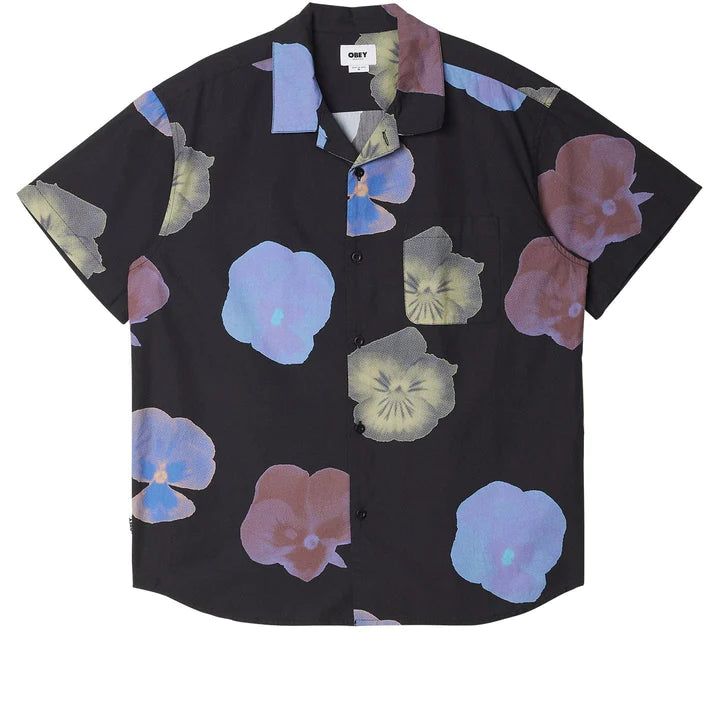 Obey camicia manica corta in cotone woven Biscuits 181210366 black multi