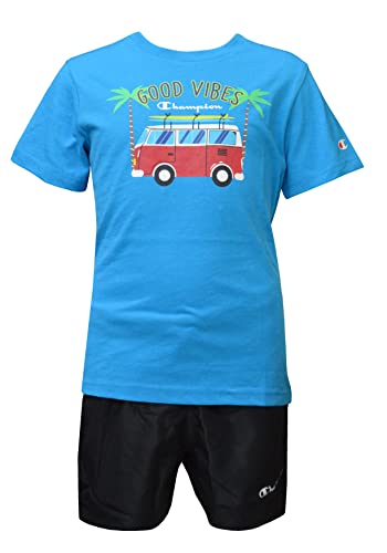 Champion Completo per bambini e ragazzi Legacy Back To The Beach Graphic T-Shirt e Beachshorts 306392 BF004 ATB sky-black