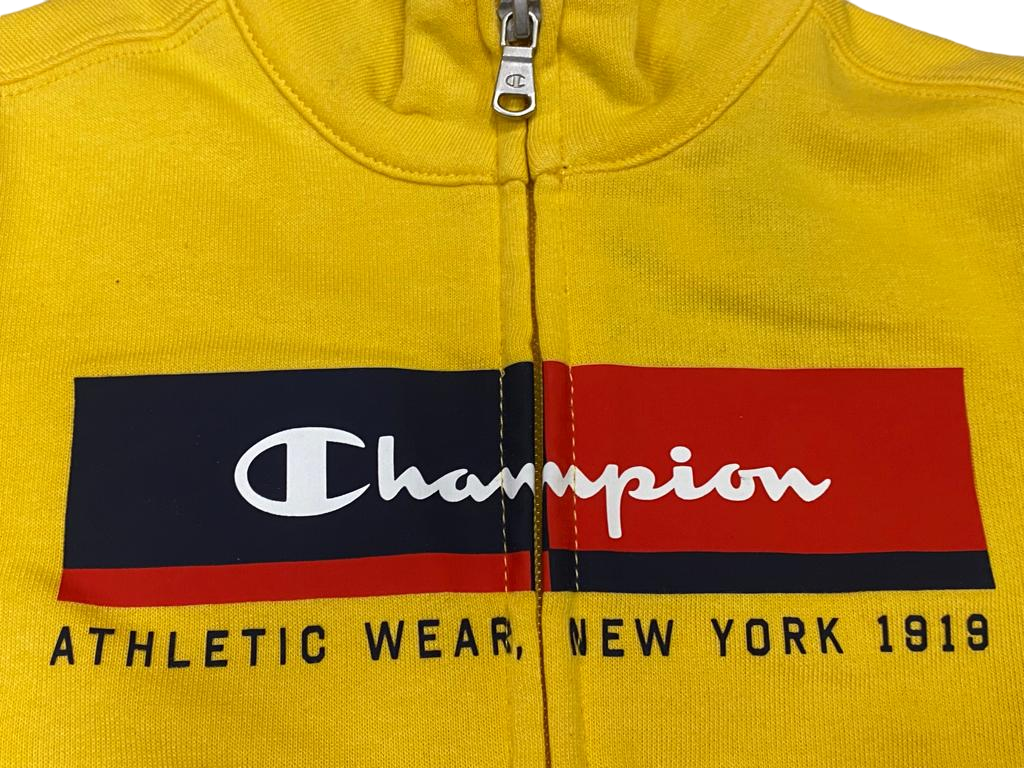 Champion Tuta da bambino Legacy Sweatsuit Powerblend Graphic 306381 YS043 MIY yellow blu