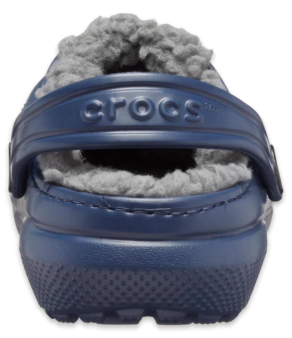 Crocs sandalo sabot da bambino con pelliccetta Classic Lined Clog 203506 459 NACH blu-grigio