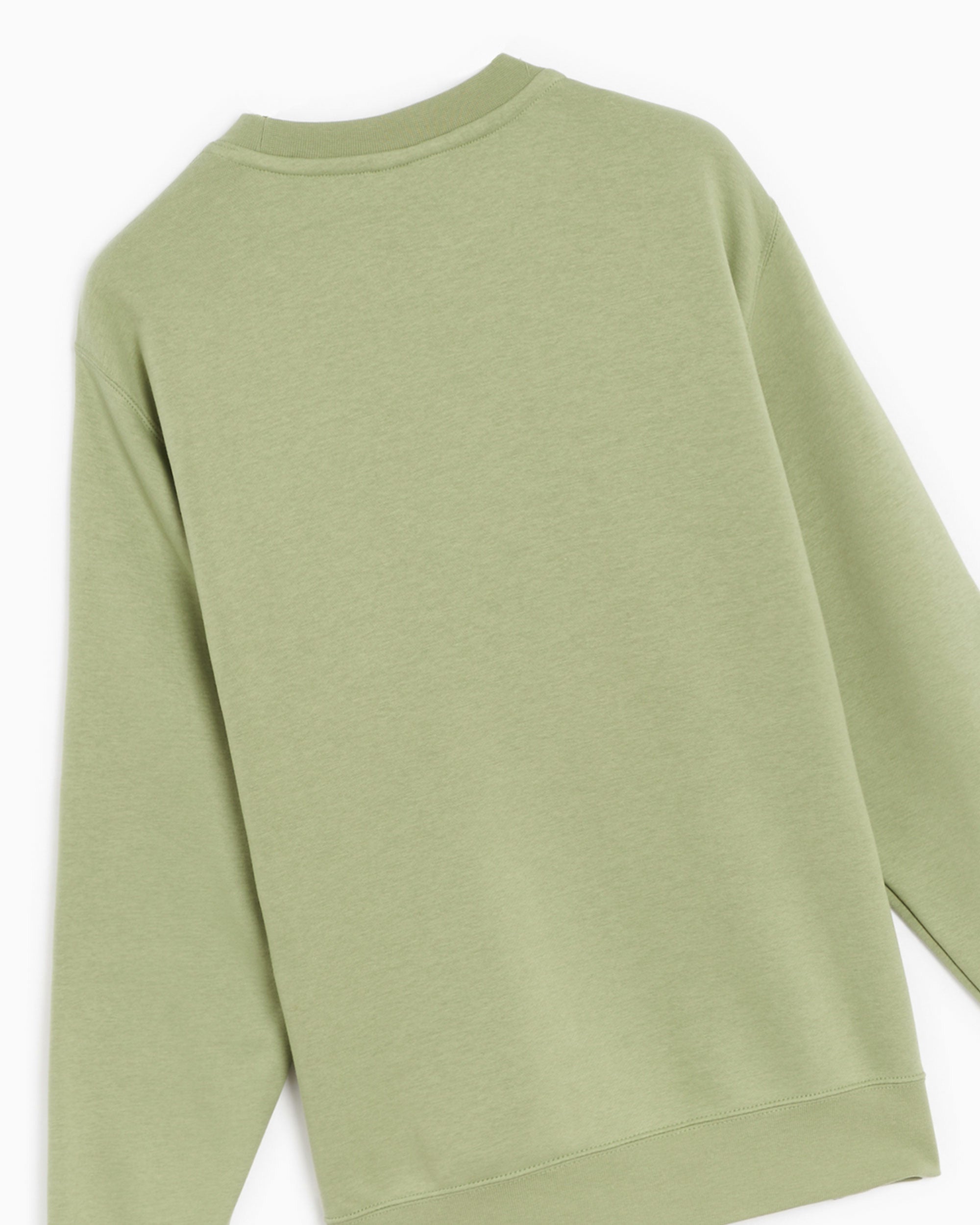Nike felpa da uomo girocollo Sportwear Club Fleece BV2662-386 oil green-bianco