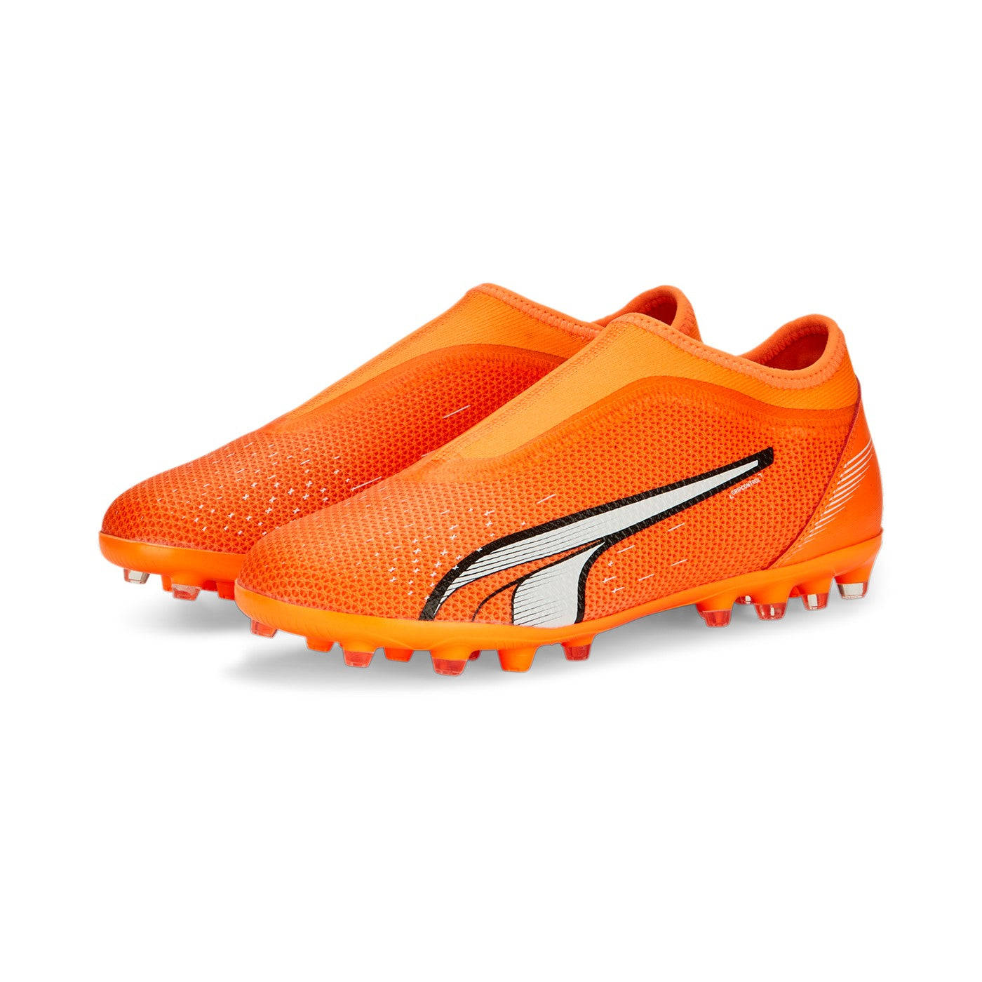 Puma scarpa da calcio da ragazzo Ultra Mach LL MG 107230 01 arancio-bianco-blu