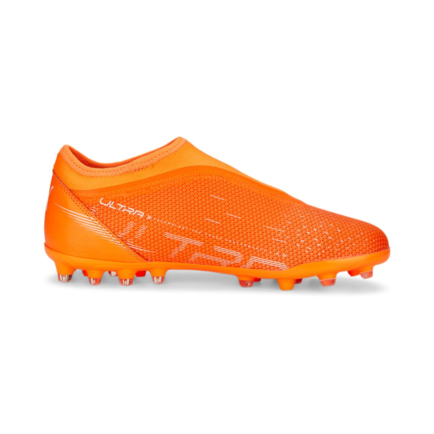 Puma scarpa da calcio da ragazzo Ultra Mach LL MG 107230 01 arancio-bianco-blu