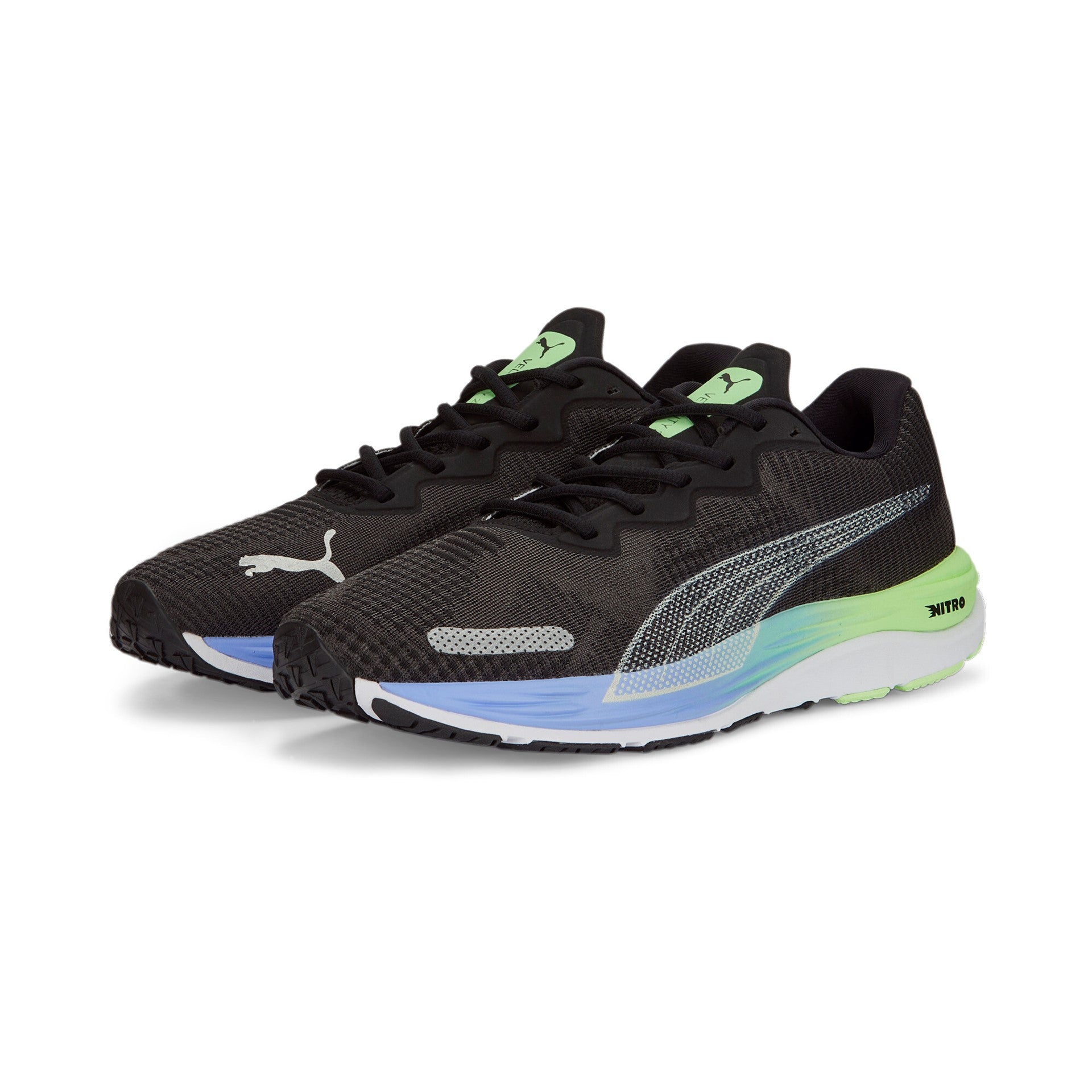 Puma scarpa da corsa da uomo Velocity Nitro Fade 378526 01 nero viola elettrico argento