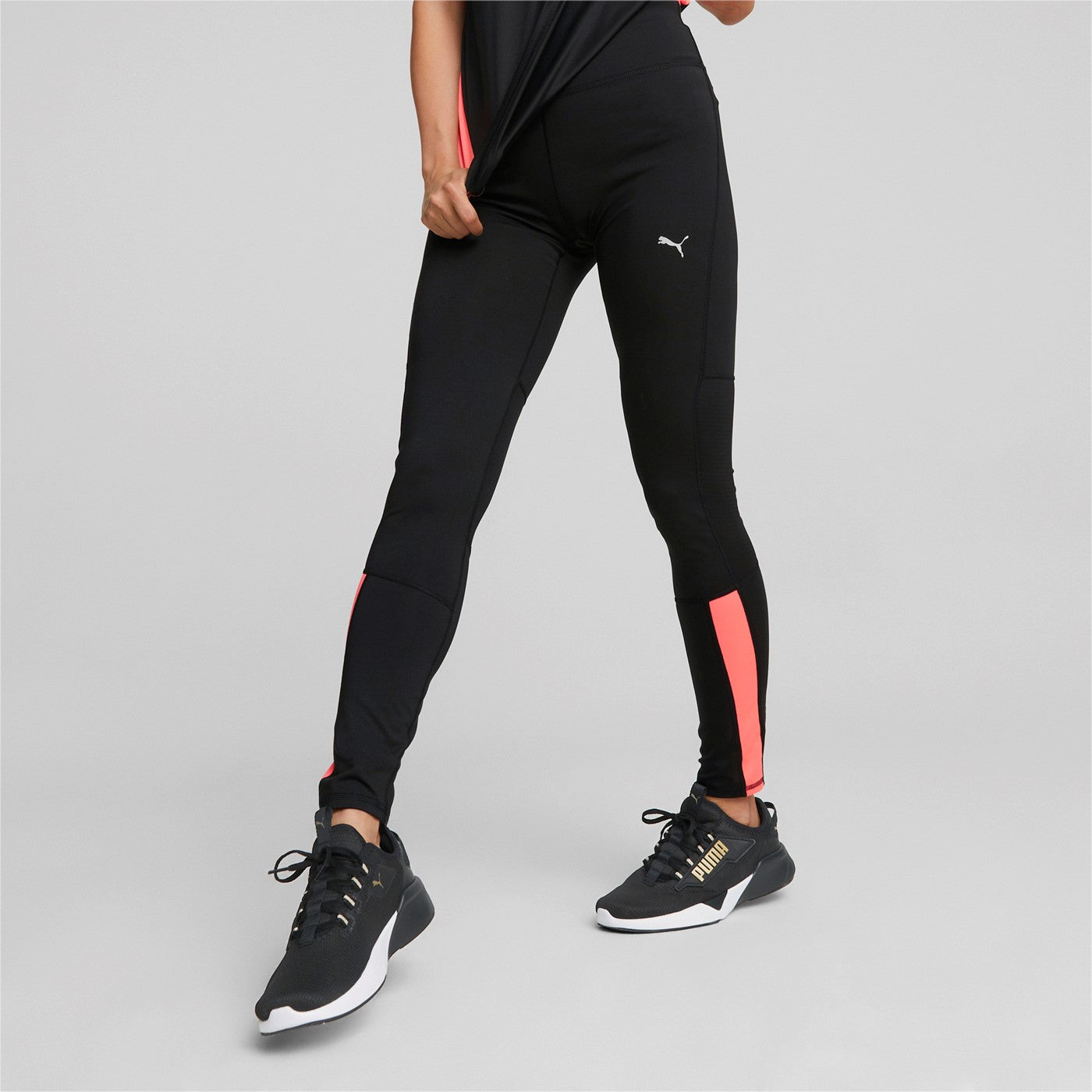Puma pantalone da corsa Run Favorite Reg Rise Full Tight W Black-Sunset Glow
