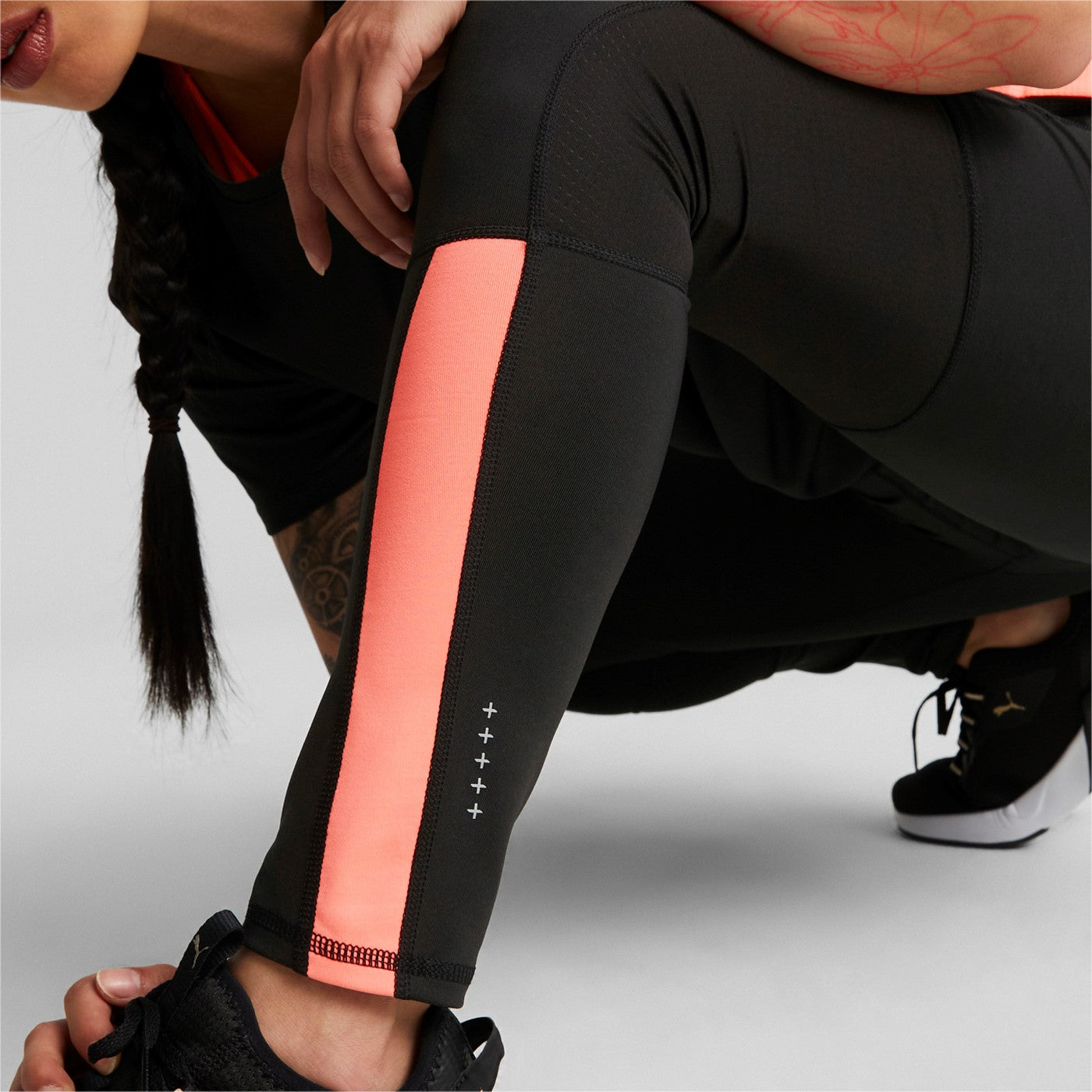 Puma pantalone da corsa Run Favorite Reg Rise Full Tight W Black-Sunset Glow