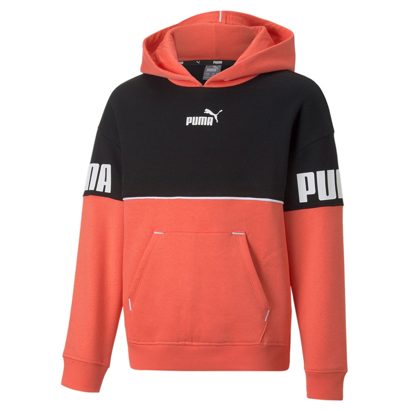 Puma Felpa da ragazzo con cappuccio Power Colourblock 670205 35 salmone