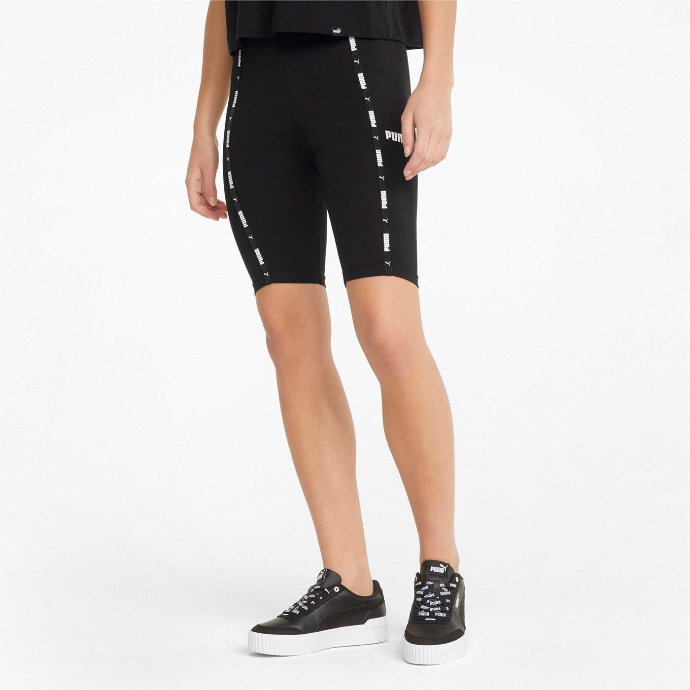 Puma pantaloncino elasticizzato sportivo da donna Power 9" High-Waist Tape 847121 01 nero