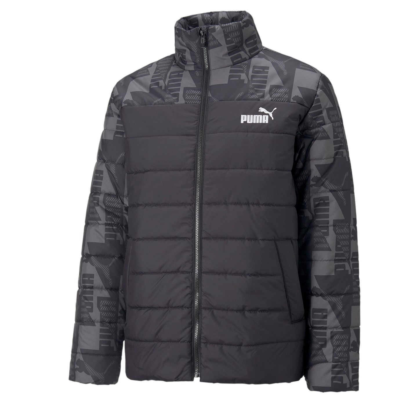Puma Giacca da uomo trapuntata e stampa ESS Padded AOP Jacket 849347 01 nero