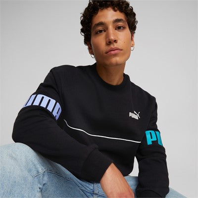 Puma felpa girocollo da uomo Power Colorblock Crew FL 849803 51 nero