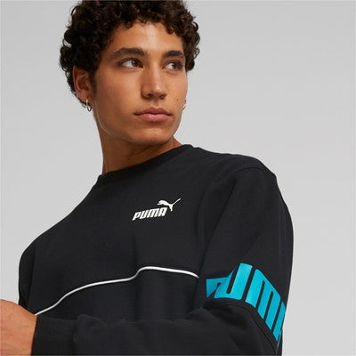 Puma felpa girocollo da uomo Power Colorblock Crew FL 849803 51 nero