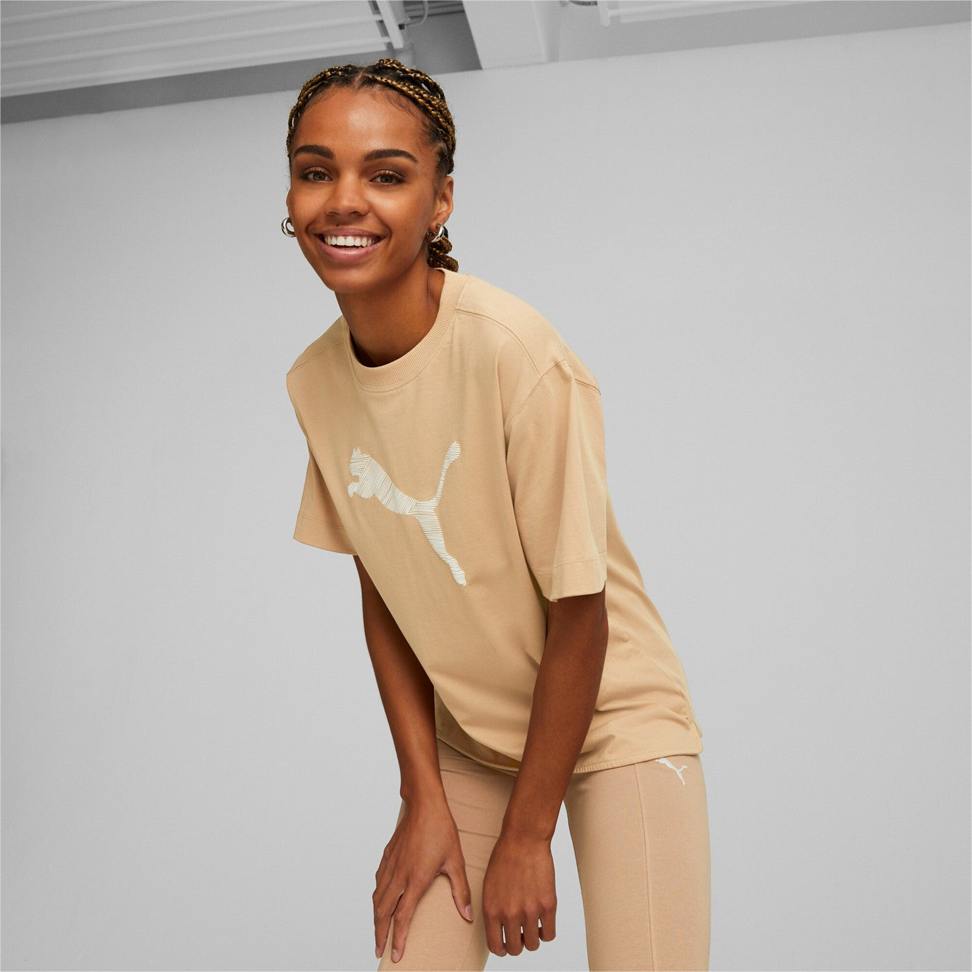 Puma T-shirt da donna manica corta Her Tee 673107-89 dusty tan
