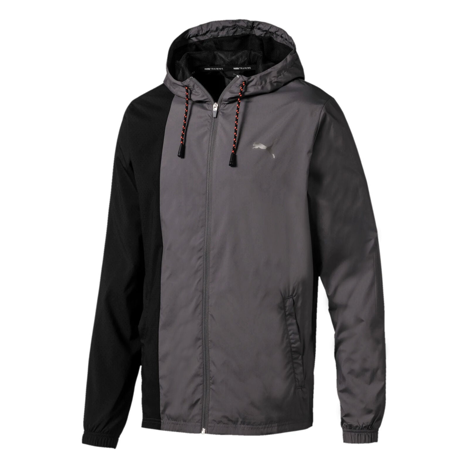 Puma Collective Woven Giacca a vento con cappuccio grigio nero 518384 03