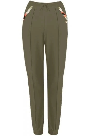 Dimensione Danza pantalone da donna in felpina strech 23EDD71422 verde militare