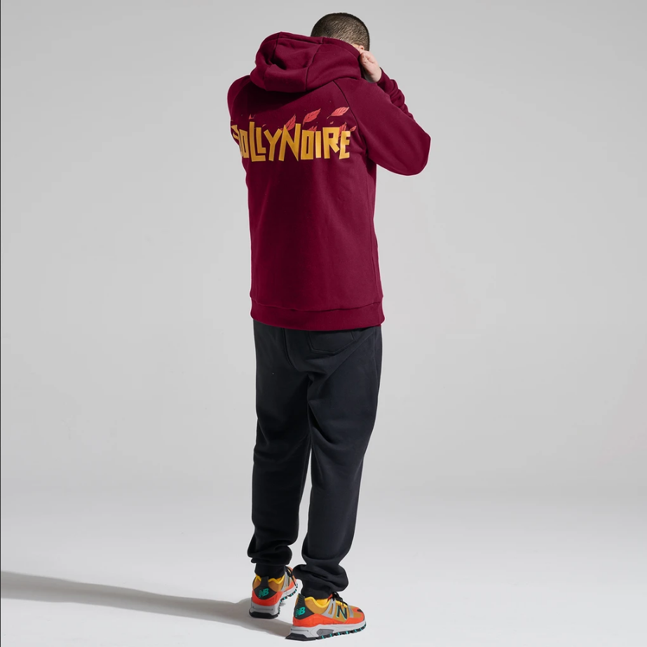 Dolly Noire Felpa con cappuccio Logo Foglie Hoodie sw034 sa 03 Bordeaux