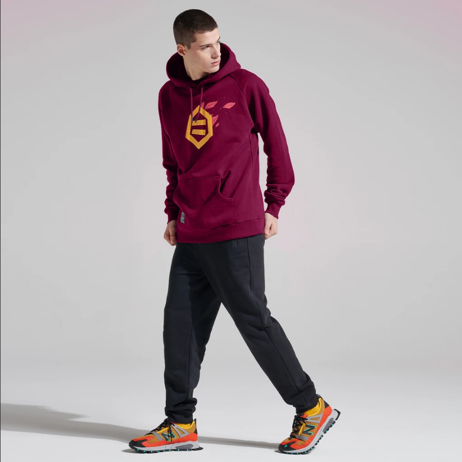Dolly Noire Felpa con cappuccio Logo Foglie Hoodie sw034 sa 03 Bordeaux