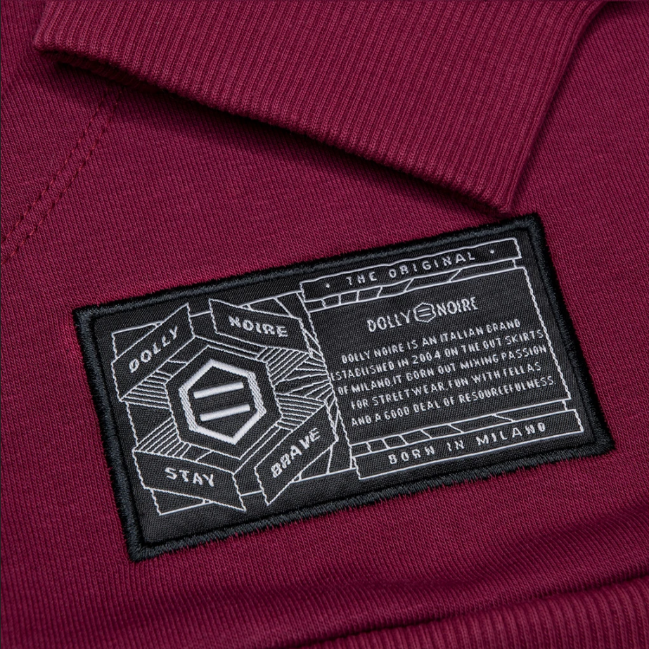 Dolly Noire Felpa con cappuccio Logo Foglie Hoodie sw034 sa 03 Bordeaux