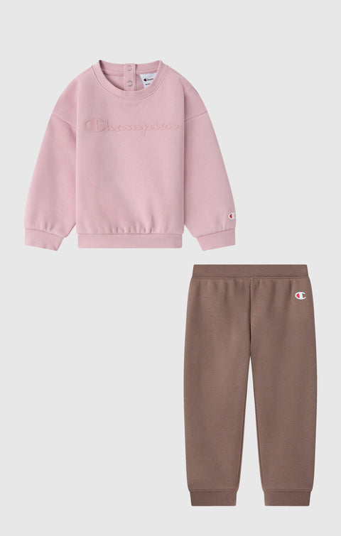 Champion tuta sportiva infant in cotone felpato 405235-PS090 rosa