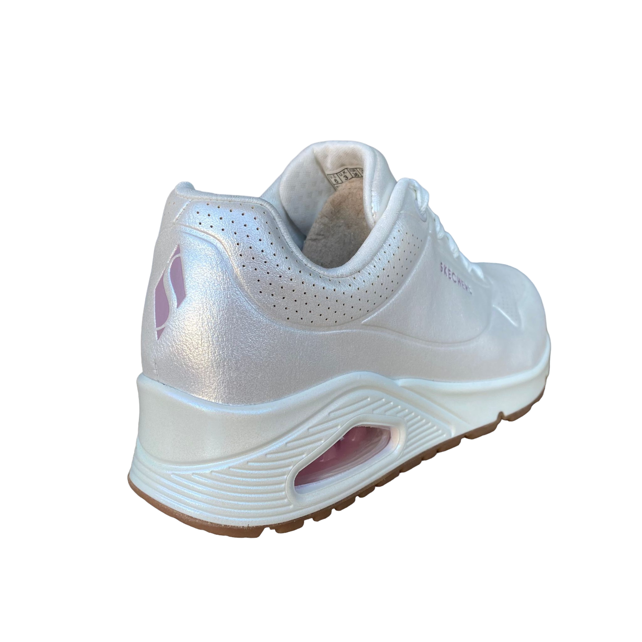 Skechers scarpa sneakers da donna Uno Pearl Queen 155174/WHT bianco