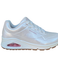 Skechers scarpa sneakers da donna Uno Pearl Queen 155174/WHT bianco