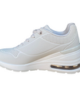 Skechers scarpa sneakers da donna Million Air Elevated 155401/OFWT bianco spento