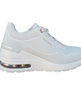 Skechers scarpa sneakers da donna Million Air Elevated 155401/OFWT bianco spento