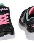 Skechers scarpa da ginnastica da bambina con luci S Lights Glimmer Glitter N Glow 20267L BKPK nero rosa