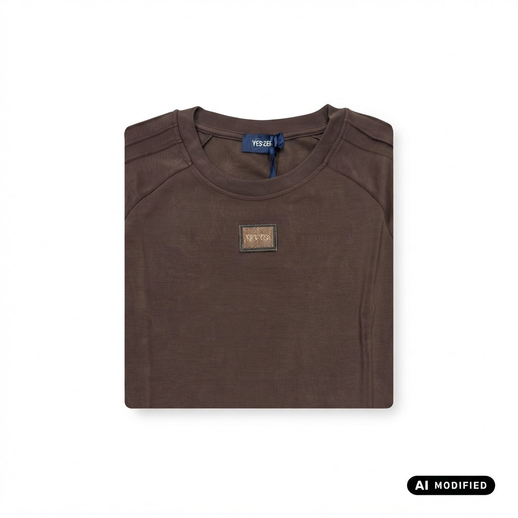 Yes Zee felpa da donna girocollo 1104 F005/NR00 0232 cioccolato