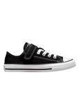 Converse scarpa sneaker da ragazzi con laccio elastico e velcro Chuck Taylor All Star 372881C nero bianco