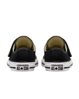 Converse scarpa sneaker da ragazzi con laccio elastico e velcro Chuck Taylor All Star 372881C nero bianco