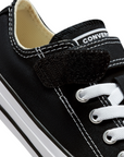 Converse scarpa sneaker da ragazzi con laccio elastico e velcro Chuck Taylor All Star 372881C nero bianco