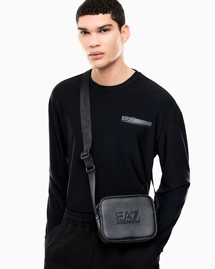 EA7 ARMANI Borsa a tracolla con logo in rilievo e tracolla regolabile 7W001619 AF27199 UC001 nero