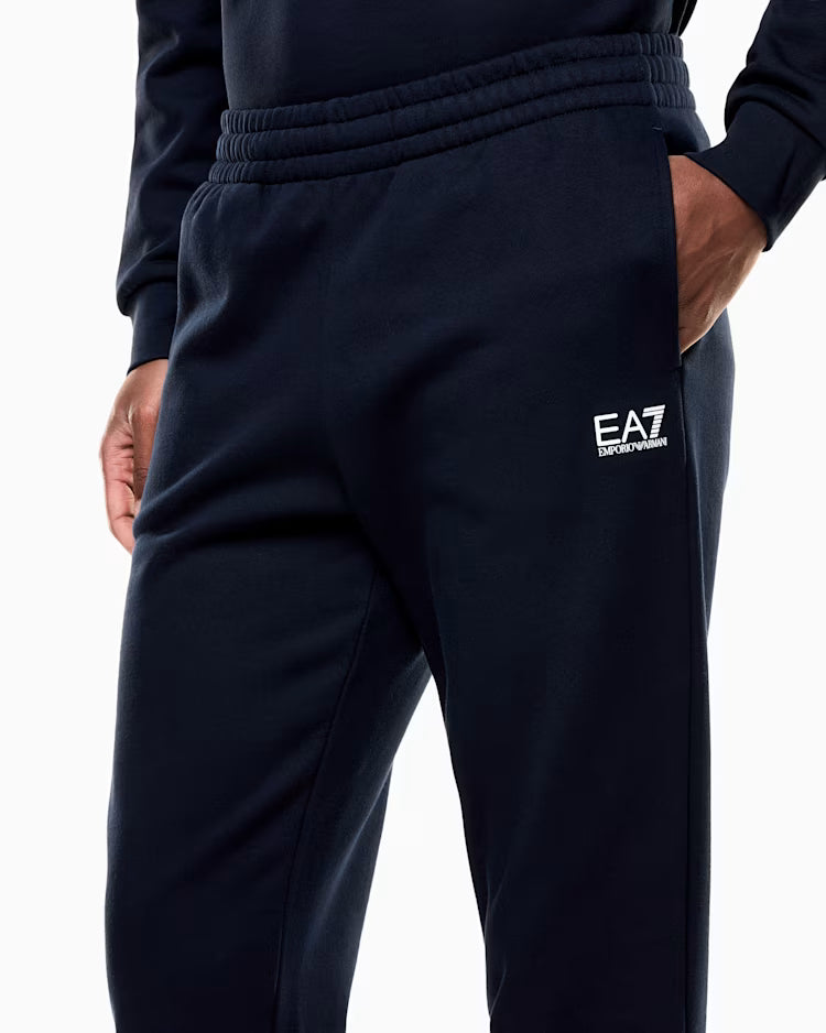 EA7 ARMANI Pantalone sportivo da uomo Jogger cotone con coulisse e fondo a costine Core Identity 8NPP64 PJVTZ 1562 blu