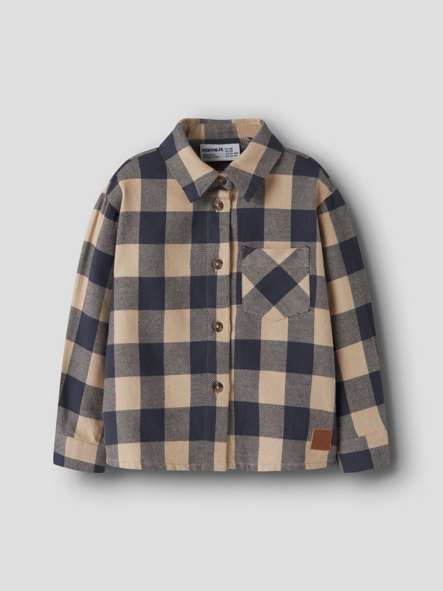 name it camicia da bambino a quadri NMMNORIEL LS NREG 13259463 blu-beige