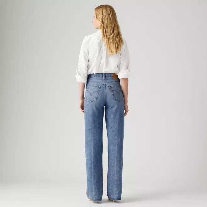 Levi's pantalone jeans da donna ribcage a gamba ampia A60810020 blu