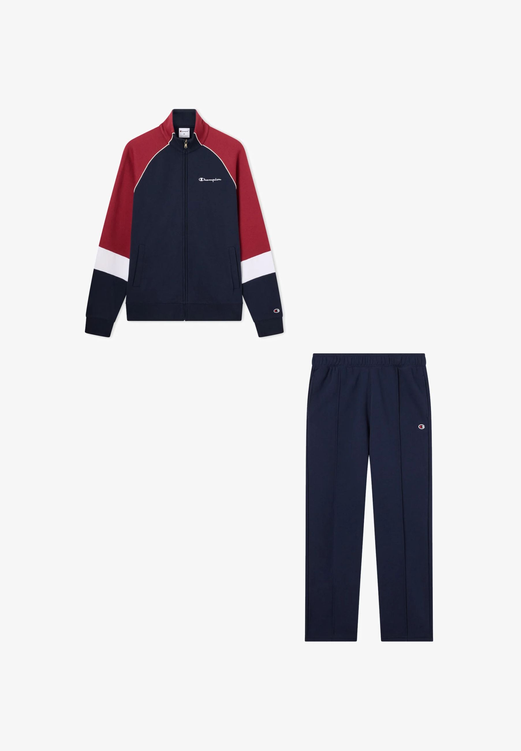Champion tuta sportiva uomo con cappuccio in cotone felpato 222692-BS501 blu-rosso